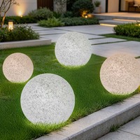 Esferas de Mármol LED Solares que Cambian de Color, Luces de Jardín con Alimentación DC/AC, Decoración Exterior Solar