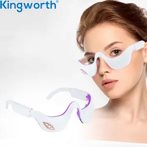 Kingworth Ems Micro Current Pulse Heating Therapy Device Relieves Fatigue Fades Dark Circle Anti Wrinkle Eye Massager