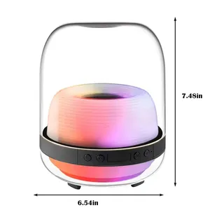 Preiswerter Werkspreis LOGO Musiklicht RGB tragbar Außenbereich kleines Stereo professionelle runde Lautsprecher kabelloser Minilautsprecher