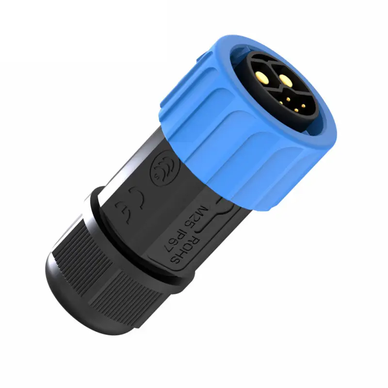 Oem/Odm Ip67 M23 Waterdicht Paneel Connector 2 Pin Lithium Batterij Plug 50a High Power Voor Elektrische Scooter