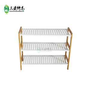 Custom-made multi-functional bamboo <b>trolley</b> for kitchen, living room, and bedroom; floor-standing bamboo storage rack and shoe - Product Image 2