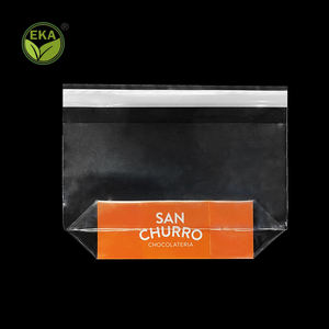 Sacs en plastique transparent Opp personnalisés pour confiseries Sacs à fond croisé en <span class=keywords><strong>cellophane</strong></span> avec fond en carton argenté collé - Product Image 5