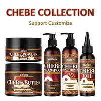 Kit Complet Capillaire Chebe : Shampoing, Après-Shampoing, Beurre, Poudre et Huile – Formule Naturelle à Base de Plantes pour Réduire la Casse et Stimuler la Croissance des Cheveux