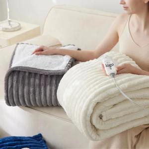 Lençol de flanela macio Sherpa de lã Sherpa, cobertor aquecido com almofada elétrica, luxuoso e barato, frete grátis - Product Image 1