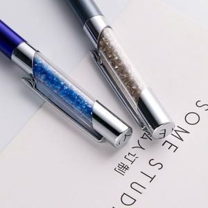 Clear Tube Inlaid Crystal Diamond Twist Metal <b>Ballpoint</b> <b>Pen</b>, Bling Glitter Floating Rhinestone Rotating Signature <b>Pen</b> - Product Image 6