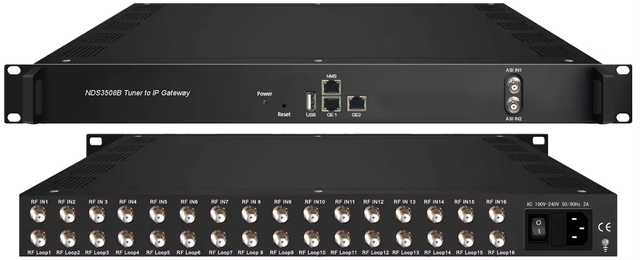 IPTV Tuner to IP Gateway 3308B 8/16/24 2 ASI DVB S2 DVBC ISDBT ATSC iptv gateway