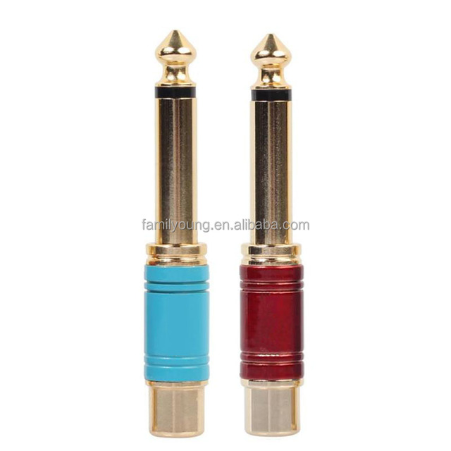 RCA Jack Audio Connector 6.35mm Mono Male Plug to RCA Female Jack Speaker Adapter Converter Connector 6.5mm to RCA Adapter