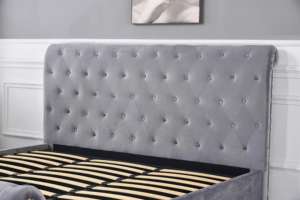 New Modern Design Home Furniture Big Sleigh Velvet Bed <strong>Cama</strong> <strong>De</strong> Casal king Bed Frame - Product Image 6