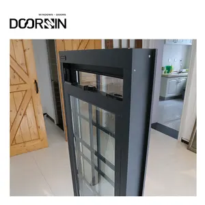 Doorwin Free Design Sound Proof Energy Effective All Colors Aluminum Profiles Windows Glass Double Hung Black Aluminum Window