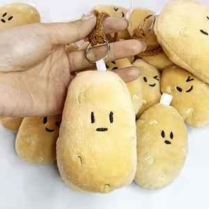 卸売可愛いポテトキーホルダー ソフトプラッシュ野菜ぬいぐるみ かわいい食べ物ペンダント バッグ/車用 OEMカスタムキーリング - Product Image 3