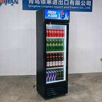 Vitrine Réfrigérée Verticale Commerciale Robuste à Refroidissement Direct Sans Givre, Porte Vitrée Simple, pour Boissons, Bières et Sodas