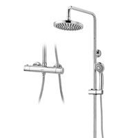 Robinet mitigeur thermostatique à 2 fonctions certifié CE Robinet mitigeur laiton Robinet céramique Pommeau de douche plastique cuivre