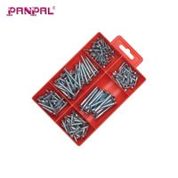 Assortiment de vis à bois, 185 pièces, vis Phillips à tête fraisée plaquées zinc, tailles assorties avec boîte de rangement, outils à main, quincaillerie