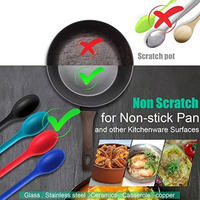 Bestseller Silikon-Rührlöffel Küchenlöffel Antihaftbeschichtet Hitzebeständig Langer Griff für Einfaches Rühren und Kochen