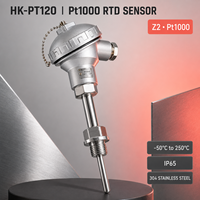Detektor Suhu Tahan Panas Pt1000 IP65 Sensor RTD Berulir Baja Tahan Karat