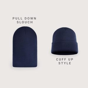 Knit Cuffed Plain Beanies Unisex Adult <b>Winter</b> Hat Soft Warm Outdoor Fashion Slouchy Skully <b>Cap</b> 100% Acrylic - Product Image 2