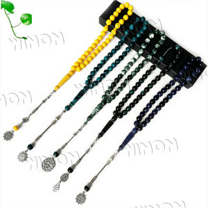 Résine Ambre <span class=keywords><strong>Arabe</strong></span> Tasbih Tesbih Islamique 10mm 33 Perles de Prière Islam Musulman Subha Sebha Worry Beads Allah Mohammed Ramadan Rosaire - Product Image 5