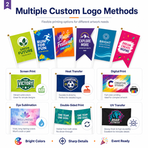 Banderas de Mano con Múltiples Formas, Logotipo Personalizado, Bandera Rectangular, Triangular, Cola de Golondrina, Bandera con Palo para Eventos Deportivos, Festivales, Venta al por Mayor - Product Image 2