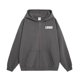 Custom Loose Zipper Hooded Sweatshirt Custom Thickened Open <b>Cardigan</b> for Unisex - Product Image 1