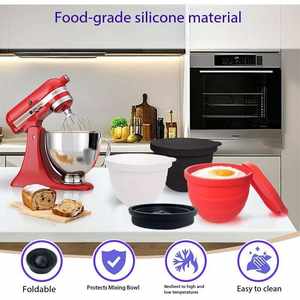Tapis et doublures de cuisson en silicone pour <span class=keywords><strong>KitchenAid</strong></span> 4,5-5 quarts, pliables, sans BPA, écologiques, compatibles lave-vaisselle, qualité alimentaire - Product Image 4