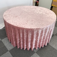 Nappe Ronde en Velours Rose Poudré Élégante pour Mariages, Fêtes et Banquets – Vente en Gros