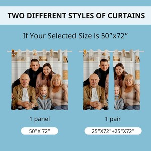 Rideaux Personnalisés avec Photo et <span class=keywords><strong>Texte</strong></span> Rideaux Occultants pour Salon Chambre Bureau Décoration - Product Image 3