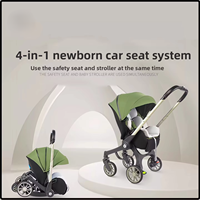 Système de poussette 4-en-1 à 4 roues en alliage d'aluminium, siège auto pour bébé, poussette compacte pliable, combo G308, fabriqué en Chine