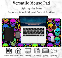 Tapis de souris personnalisé grand format avec motif de dessin animé, bords cousus en caoutchouc antidérapant
