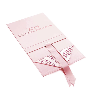Paquet cadeau de maison personnalisé Pack plat de luxe <span class=keywords><strong>funky</strong></span> Boîte rose de papier de carton pliable - Product Image 3