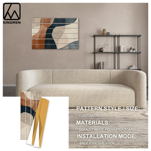 Tablero absorbente de sonido de fibra de poliéster KINGMAN con impresión de patrón personalizado para tablero de aislamiento de sonido de pared de sala de conferencias - Product Image 1