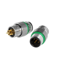 Connecteur circulaire mâle 5 broches LSHITECH M12 A-Code, prise étanche IP67 pour équipement de remplissage et d'emballage
