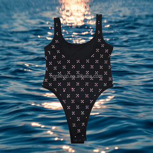 Traje de Baño S751 con Diseño Nuevo y Lujoso, Traje de Baño Brillante con Cristales de Imitación para Nadar - Product Image 4