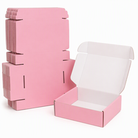 Boîte d'expédition écologique rose clair personnalisée avec logo imprimé, pour cadeaux et emballages artisanaux, vente en gros, conception gratuite