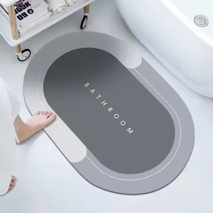 Oval Square <b>Bath</b> Bathroom Rug Anti Non slip Water Absorbent Floor Shower Mats Rubber Door Mat Carpet Crystal Velvet Mats - Product Image 2