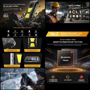Smartphone robuste <span class=keywords><strong>Blackview</strong></span> ROCK 2 Pro, batterie 15000 mAh, écran 6,67 pouces, 8 Go/256 Go, 4G, Android 16, NFC, TÉLÉPHONE MOBILE - Product Image 4