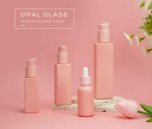 Botella de vidrio suave de color rosa para cuidado de la piel, botella de vidrio suave de 30ml, 50ml, 100ml, 120ml, con bomba sostenible, venta al por mayor - Product Image 2