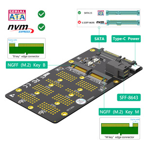 2-in-1 NVMe M2 to SATA3 & AFF-8643 アダプターカード (NVMe SSD用) - Product Image 3
