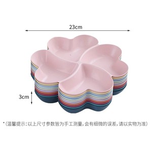 Boîte à bonbons en forme de fleur, en paille de blé, plateau à collation multi-compartiments pour la maison et le bureau, beige, vert, bleu, rose, orange, rouge - Product Image 5