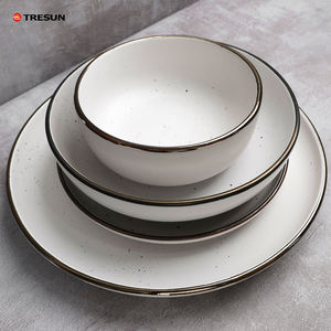16 Pcs Premium Chinaware <b>Set</b> Ceramic Dinner <b>Sets</b> Matte Raw Edge <b>Speckled</b> <b>Dinnerware</b> <b>Sets</b> - Product Image 5