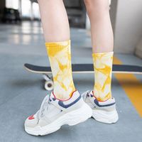 Chaussettes en coton colorées, lot de 10 pièces, respirantes, à encre, peinture à l'encre, vente en gros