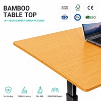 Plateau de bureau moderne en bambou massif avec finition noire foncée, surface traitée UV, écologique, plateau de table pour bureau