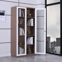 Folding Metal File Cabinet, 2 Glass Sliding Door