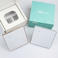 Interrupteur mural intelligent à écran tactile avec cadre en métal aluminium, 1/2/3/4 voies, contrôle sans fil WiFi Tuya, compatible Alexa et Google Home