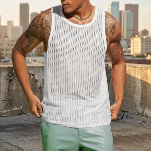 Débardeur en coton/polyester gaufré avec logo personnalisé pour hommes, de haute qualité, décontracté, best-seller, prix raisonnable - Product Image 3