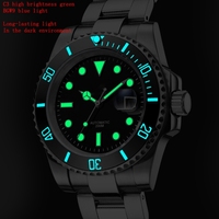 Reloj de Bolsillo de Lujo para Hombre Tandorio, Acero Inoxidable, Movimiento Automático Seiko, 20 BAR, Sumergible, Luminoso, Mecánico