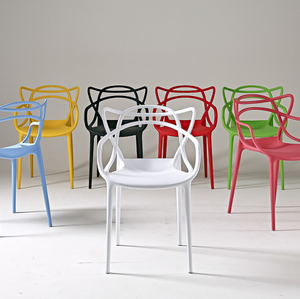 Nordic minimalist outdoor PP chairs colorful stackable plastic dining chairs