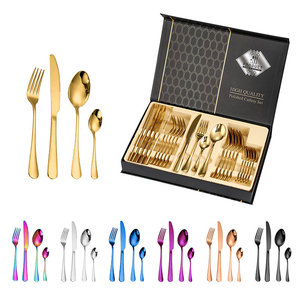 Nouveau <span class=keywords><strong>Service</strong></span> de couverts en acier inoxydable coloré pour fourchette couteau cuillère ensemble 12/16/24/<span class=keywords><strong>36</strong></span> <span class=keywords><strong>pièces</strong></span> couverts en acier inoxydable pour le dîner Weddi - Product Image 6
