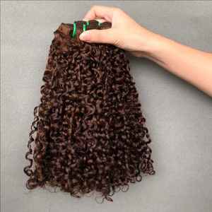 Color Personalizado # <span class=keywords><strong>Extensiones</strong></span> <span class=keywords><strong>de</strong></span> Cabello Vietnamita SDD, 4 Tramas <span class=keywords><strong>de</strong></span> Cabello Castaño Tejidas a Mano para Rizos, en Paquetes <span class=keywords><strong>de</strong></span> Cortina - Product Image 2