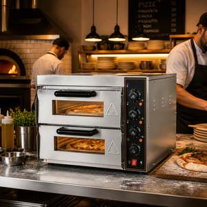 Horno de Pizza Eléctrico Comercial de Doble Cámara, 3kW, 220V, para Mostrador, Ideal para Pizzerías, Cafeterías, Restaurantes, Bares y Cocinas - Product Image 6