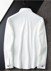 Chemise d'affaires de luxe M-4XL infroissable <span class=keywords><strong>sans</strong></span> <span class=keywords><strong>repassage</strong></span>, décontractée, à manches longues, coupe ajustée, à rayures verticales pour <span class=keywords><strong>homme</strong></span> - Product Image 6